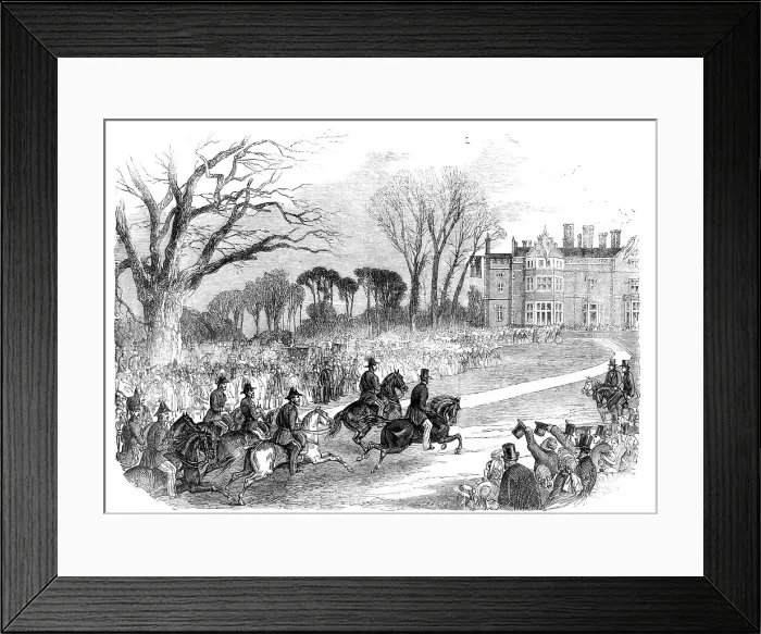 Framed Print : Visit of Prince Albert to Colchester - Arrival of His Royal Highness and Staff at Wavenhoe Park, 185 Creator: Edmund Evans Framed Print : Visit of Prince Albert to Colchester - Arrival of His Royal Highness and Staff at Wavenhoe Park, 185 Creator: Edmund Evans