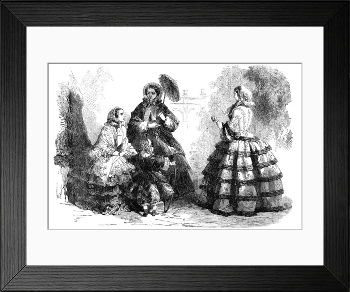 Framed Print : Paris Fashions for May, 1856. Creator: Unknown Framed Print : Paris Fashions for May, 1856. Creator: Unknown