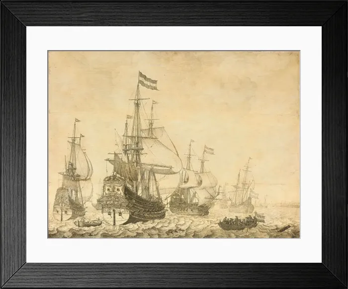 Framed Print : Seascape with the Dutch Men-of-War including the Drenthe and the Prince Frederick-Henry, 1630- Creator: Willem van de Velde I. Seascape with the Dutch Men-of-War including the Drenthe Framed Print : Seascape with the Dutch Men-of-War including the Drenthe and the Prince Frederick-Henry, 1630- Creator: Willem van de Velde I. Seascape with the Dutch Men-of-War including the Drenthe