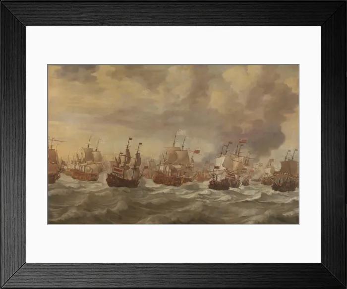 Framed Print : Episode from the Four Days Naval Battle (11-14 June 1666), in or after 1666-in or before 1672. Creator: Willem van de Velde I Framed Print : Episode from the Four Days Naval Battle (11-14 June 1666), in or after 1666-in or before 1672. Creator: Willem van de Velde I