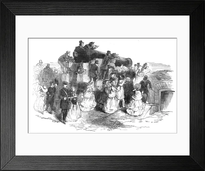Framed Print : The Great Naval Review: sketch on Fort Monckton, 1856. Creator: Unknown Framed Print : The Great Naval Review: sketch on Fort Monckton, 1856. Creator: Unknown
