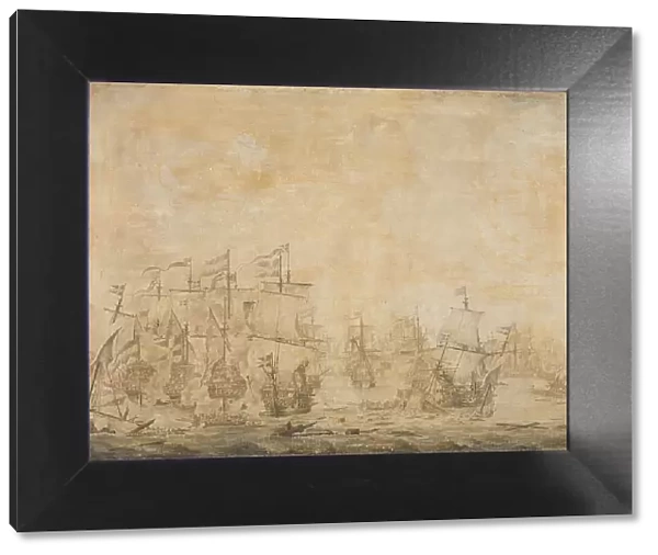 Battle between the Dutch and Swedish Fleets, in the Sound, 8 November 1658, 1658-1693. Creator: Willem van de Velde I