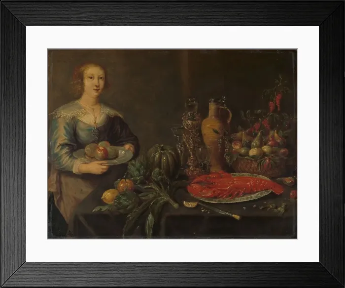 Framed Print : Servant by a Larder Table, c.1635-c.1645. Creator: Unknown Framed Print : Servant by a Larder Table, c.1635-c.1645. Creator: Unknown