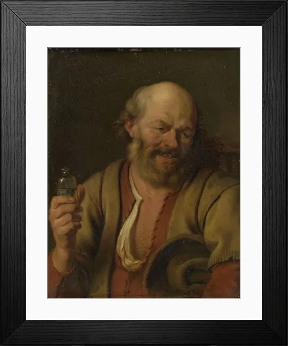 Framed Print : A Man with a Gin Bottle, 1660-1680. Creator: Ary de Vois Framed Print : A Man with a Gin Bottle, 1660-1680. Creator: Ary de Vois