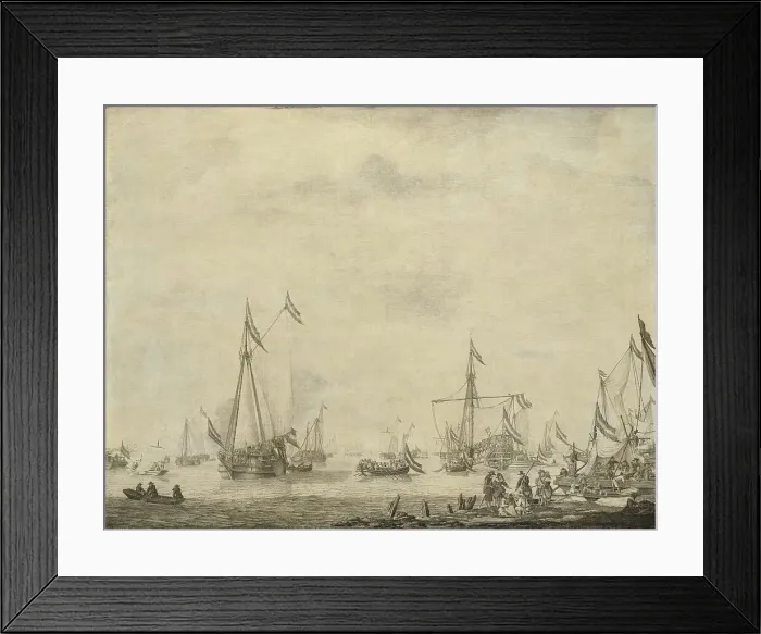 Framed Print : Royal Yacht and State Yacht Sail from Moerdijk with Charles II, King of England, on board, 1660, 166 Creator: Willem van de Velde I Framed Print : Royal Yacht and State Yacht Sail from Moerdijk with Charles II, King of England, on board, 1660, 166 Creator: Willem van de Velde I
