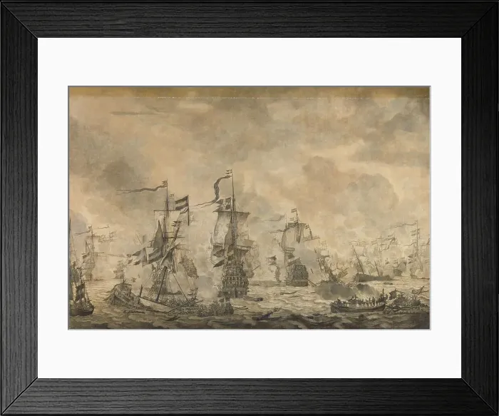 Framed Print : Battle between the Dutch and Swedish Fleets, in the Sound, 8 November 1658, 1665. Creator: Willem van de Velde I Framed Print : Battle between the Dutch and Swedish Fleets, in the Sound, 8 November 1658, 1665. Creator: Willem van de Velde I