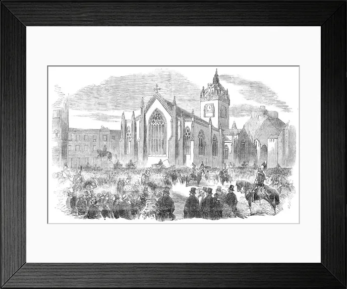 Framed Print : The Reading of the Royal Proclamation of Peace and for a Day of Thanksgiving, at Edinburgh, 1856. Creator: Unknown Framed Print : The Reading of the Royal Proclamation of Peace and for a Day of Thanksgiving, at Edinburgh, 1856. Creator: Unknown