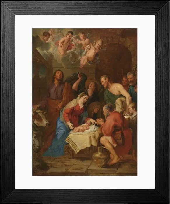 Framed Print : The Adoration of the Shepherds, c.1640-c.1650. Creator: Gaspar de Crayer