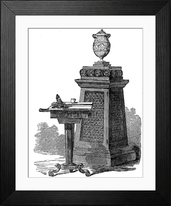 Framed Print : Marble Vase, the Chantrey Pedestal, Ariosto's Inkstand, Addison's Writing-Table, and Washington's Co Creator: Unknown Framed Print : Marble Vase, the Chantrey Pedestal, Ariosto's Inkstand, Addison's Writing-Table, and Washington's Co Creator: Unknown