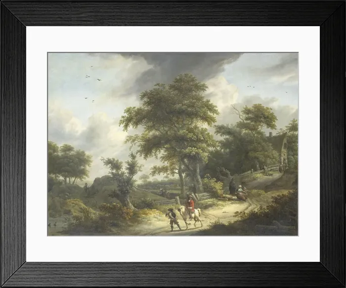 Framed Print : Landscape with Falconer, 1650-1681. Creator: Roelof van Vries Framed Print : Landscape with Falconer, 1650-1681. Creator: Roelof van Vries