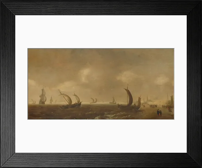 Framed Print : Seascape off Scheveningen Beach, c.1629. Creator: Willem Van Diest Framed Print : Seascape off Scheveningen Beach, c.1629. Creator: Willem Van Diest