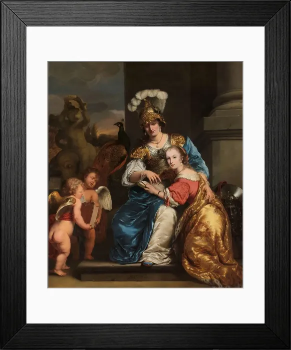 Framed Print : Margarita Trip as Minerva, Instructing her Sister Anna Maria Trip, 1663. Creator: Ferdinand Bol Framed Print : Margarita Trip as Minerva, Instructing her Sister Anna Maria Trip, 1663. Creator: Ferdinand Bol
