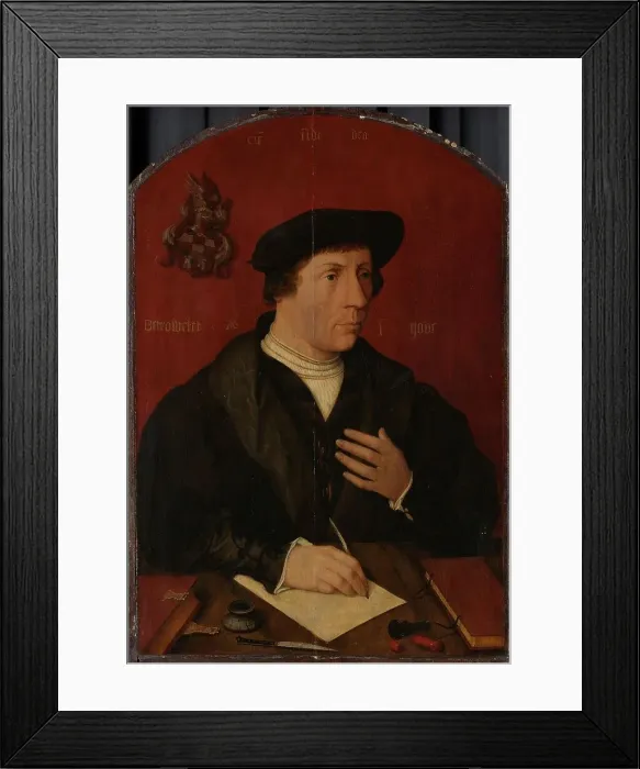 Framed Print : Portrait of a man, 1535. Creator: Jan Jansz Mostaert (circle of) Framed Print : Portrait of a man, 1535. Creator: Jan Jansz Mostaert (circle of)