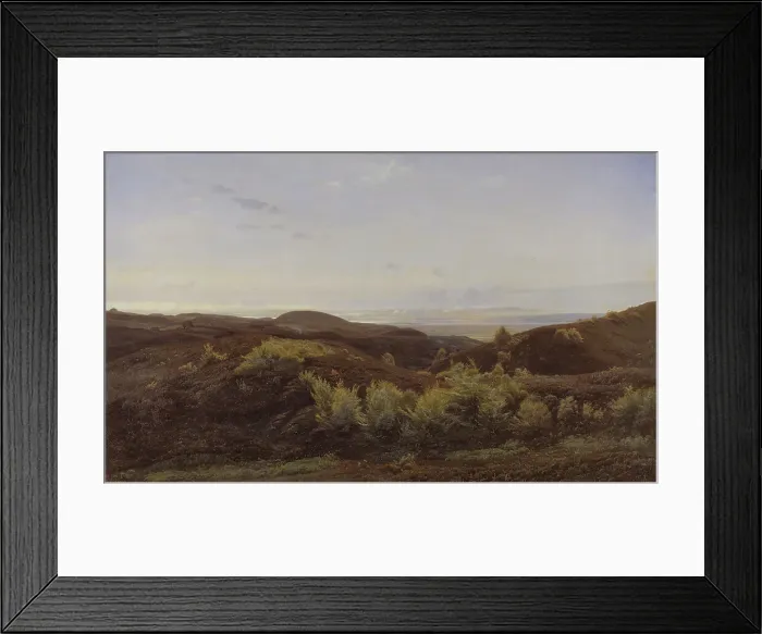 Framed Print : Heather Hills near Rye, Jutland, 1887. Creator: Harald Foss Framed Print : Heather Hills near Rye, Jutland, 1887. Creator: Harald Foss