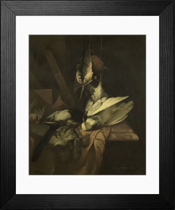 Framed Print : Still Life with Birds and Implements of the Hunt, 1684. Creator: William Gowe Ferguson Framed Print : Still Life with Birds and Implements of the Hunt, 1684. Creator: William Gowe Ferguson