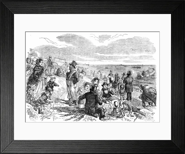 Framed Print : Eight Hours at the Sea-Side - drawn by John Leech, 1856. Creator: Unknown Framed Print : Eight Hours at the Sea-Side - drawn by John Leech, 1856. Creator: Unknown