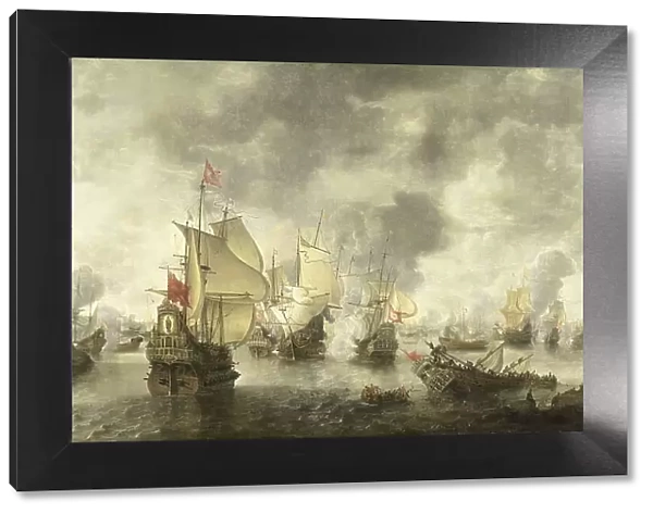 Battle of the Combined Venetian and Dutch Fleets against the Turks in the Bay of Foya, 1649, 1656. Creator: Abraham Beerstraten