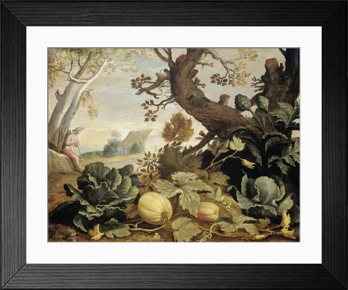 Framed Print : Landscape with Fruits and Vegetables in the foreground, 1600-1651. Creator: Abraham Bloemaert Framed Print : Landscape with Fruits and Vegetables in the foreground, 1600-1651. Creator: Abraham Bloemaert
