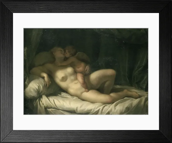Framed Print : Amor Kissing Venus, 1700-1725. Creator: Unknown Framed Print : Amor Kissing Venus, 1700-1725. Creator: Unknown