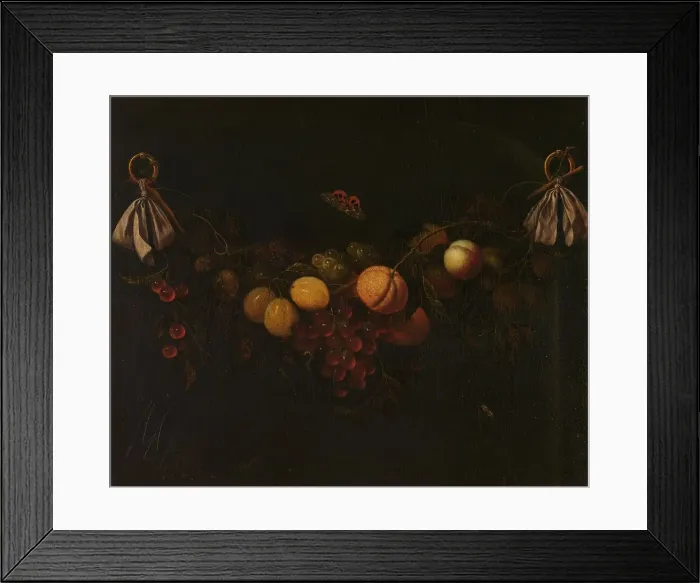 Framed Print : Festoon of Fruits, c.1653-c.1658. Creator: Johannes Borman Framed Print : Festoon of Fruits, c.1653-c.1658. Creator: Johannes Borman