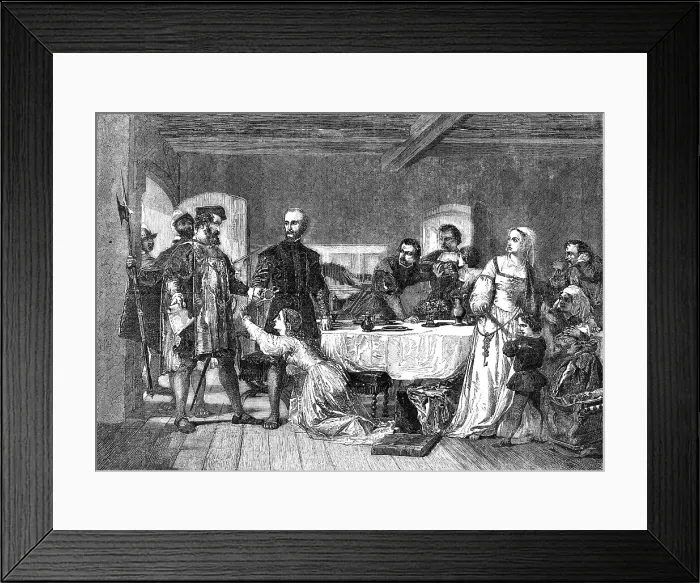 Framed Print : The Arrest of John Brown, of Ashford, a Lollard, and one of the First Martyrs in the Early Part of Creators: Henry Duff Linton, Alexander Johnston. The Arrest of John Brown, of Ashford, a Lollard Framed Print : The Arrest of John Brown, of Ashford, a Lollard, and one of the First Martyrs in the Early Part of Creators: Henry Duff Linton, Alexander Johnston. The Arrest of John Brown, of Ashford, a Lollard