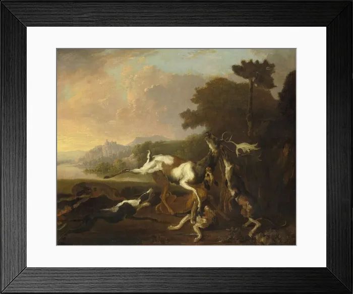 Framed Print : The Deer Hunt, 1650-1695. Creator: Abraham Hondius Framed Print : The Deer Hunt, 1650-1695. Creator: Abraham Hondius