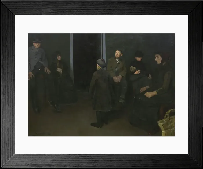 Framed Print : The Poor: The Waiting Room of Death, 1888. Creator: Harald Slott-Moller Framed Print : The Poor: The Waiting Room of Death, 1888. Creator: Harald Slott-Moller