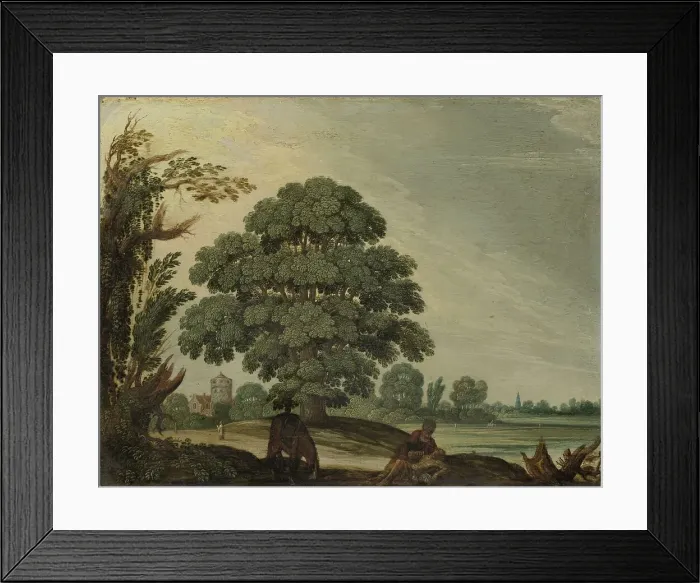 Framed Print : Landscape with the Good Samaritan, 1600-1660. Creator: Follower of Adam Elsheimer Framed Print : Landscape with the Good Samaritan, 1600-1660. Creator: Follower of Adam Elsheimer