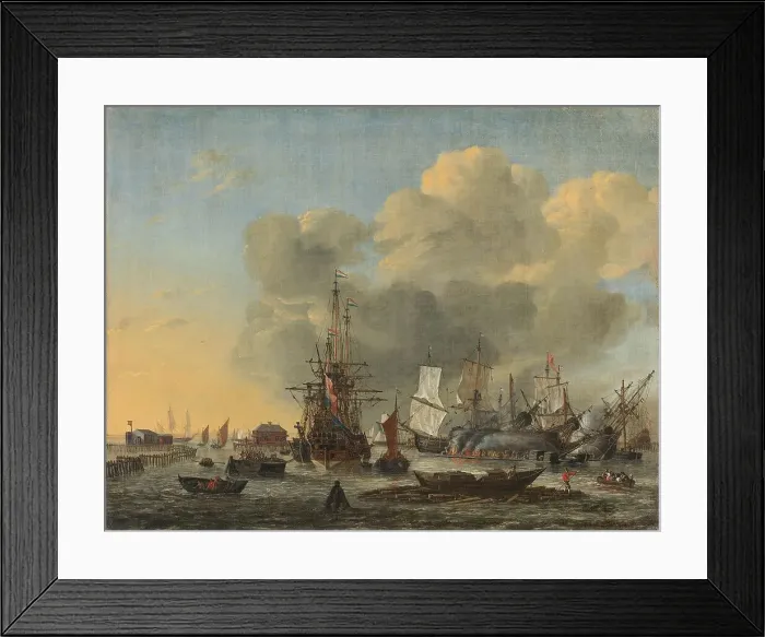 Framed Print : The Caulking of Ships at the Bothuisje on Het IJ in Amsterdam, 1650-1668. Creator: Reinier Zeeman Framed Print : The Caulking of Ships at the Bothuisje on Het IJ in Amsterdam, 1650-1668. Creator: Reinier Zeeman