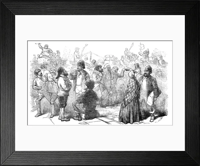 Framed Print : Return of the Army Works Corps from the Crimea, 1856. Creator: Unknown Framed Print : Return of the Army Works Corps from the Crimea, 1856. Creator: Unknown