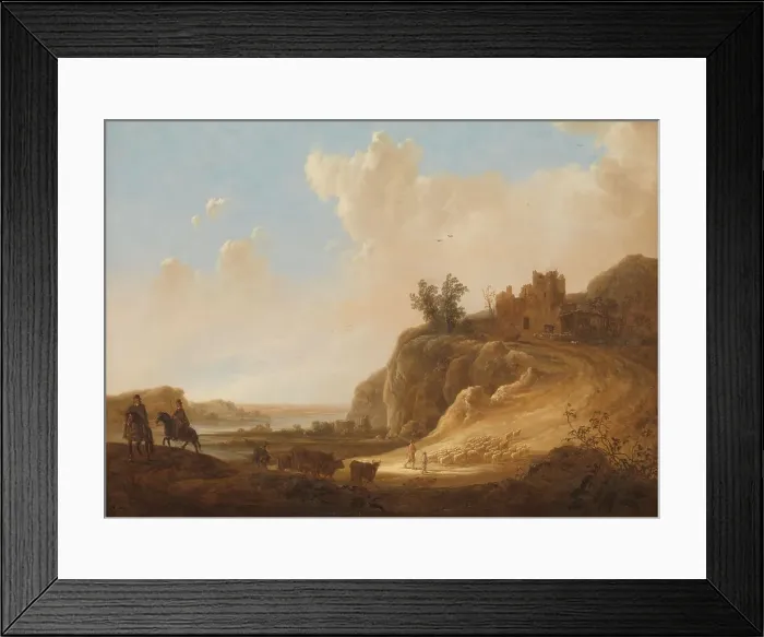 Framed Print : Mountainous Landscape with the Ruins of a Castle, c.1642-c.1645. Creator: Aelbert Cuyp Framed Print : Mountainous Landscape with the Ruins of a Castle, c.1642-c.1645. Creator: Aelbert Cuyp