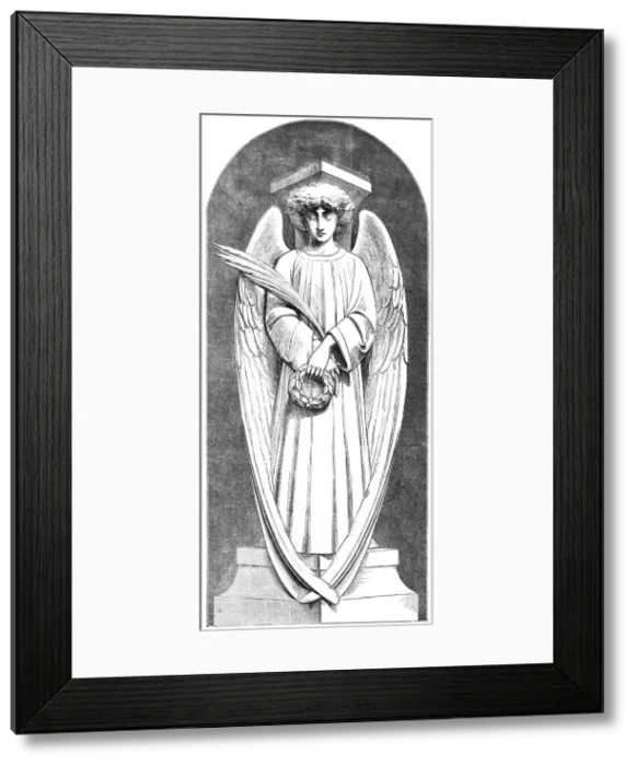 Framed Print : Angel of the Scutari Monument, by Marochetti, at the Crystal Palace, 1856. Creator: Unknown Framed Print : Angel of the Scutari Monument, by Marochetti, at the Crystal Palace, 1856. Creator: Unknown