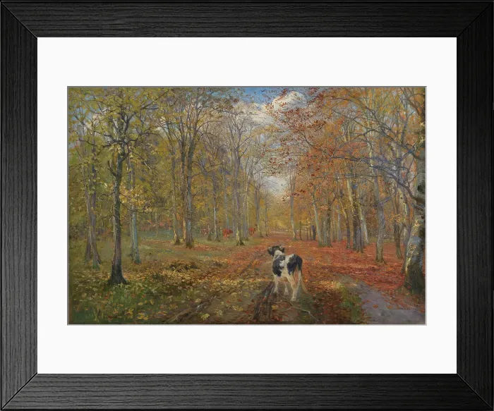 Framed Print : A road in Dyrehaven, autumn, 1889. Creator: Theodor Esbern Philipsen Framed Print : A road in Dyrehaven, autumn, 1889. Creator: Theodor Esbern Philipsen