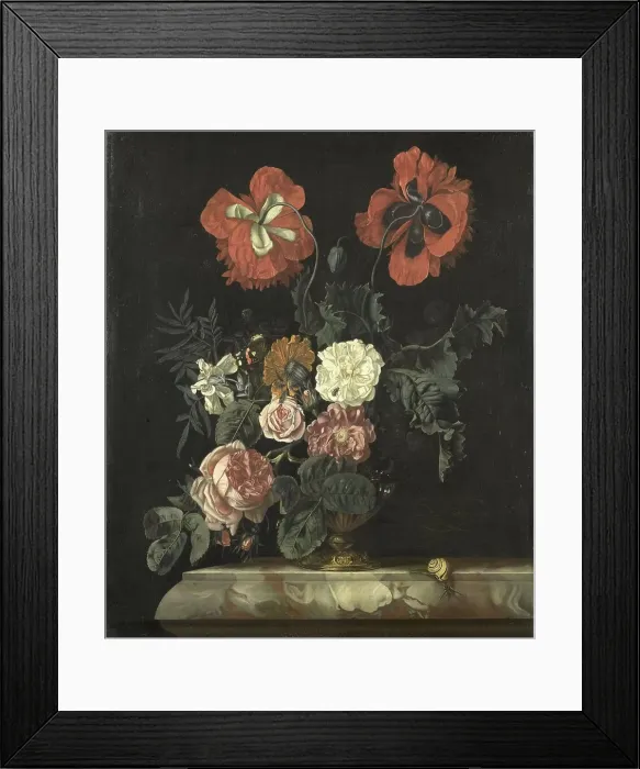 Framed Print : Still Life with Flowers, 1667. Creator: Nicolaes Lachtropius Framed Print : Still Life with Flowers, 1667. Creator: Nicolaes Lachtropius