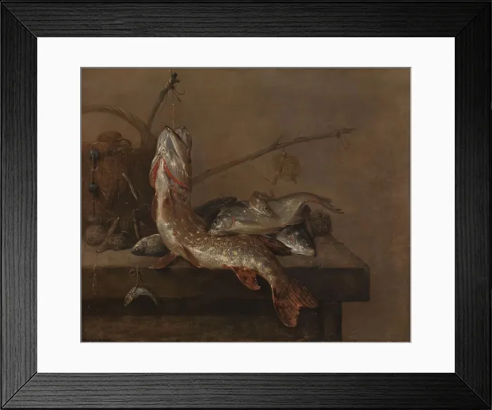 Framed Print : Still life with fish, 1648-1672. Creator: Pieter van Noort Framed Print : Still life with fish, 1648-1672. Creator: Pieter van Noort