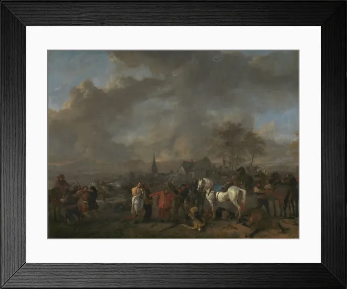 Framed Print : The Victory of the Peasants, c.1665. Creator: Philips Wouwerman Framed Print : The Victory of the Peasants, c.1665. Creator: Philips Wouwerman