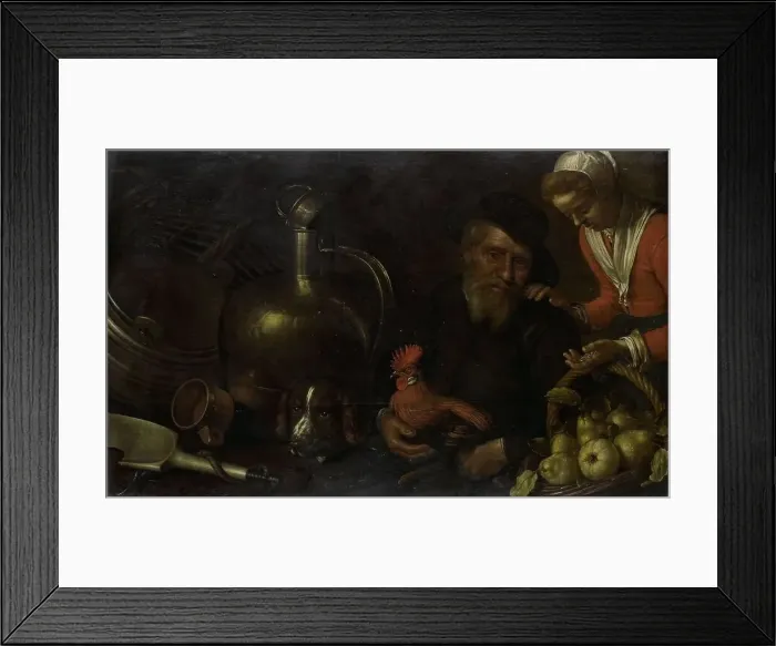 Framed Print : The Poultry Seller, 1620-1643. Creator: Cornelis Jacobsz Delff