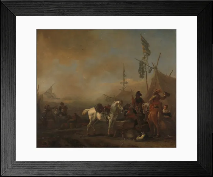 Framed Print : An Army Camp, c.1662-c.1664. Creator: Philips Wouwerman Framed Print : An Army Camp, c.1662-c.1664. Creator: Philips Wouwerman