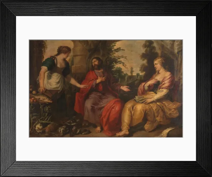 Framed Print : Christ with Martha and Mary, c.1630-c.1634. Creator: Vincent Malo Framed Print : Christ with Martha and Mary, c.1630-c.1634. Creator: Vincent Malo