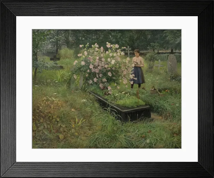 Framed Print : Graveyard Scene, 1890. Creator: Gottfrid Kallstenius Framed Print : Graveyard Scene, 1890. Creator: Gottfrid Kallstenius