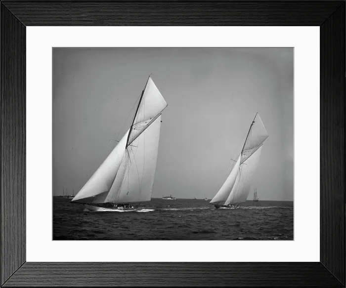 Framed Print : America's Cup Races, 10-3-01, Columbia and Shamrock II before the start, 1901 Oct 3. Creator: Unknown Framed Print : America's Cup Races, 10-3-01, Columbia and Shamrock II before the start, 1901 Oct 3. Creator: Unknown