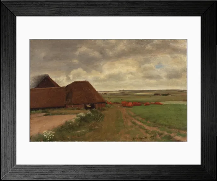 Framed Print : At a West Jutland brickworks, grey weather, 1891. Creator: Niels Bjerre Framed Print : At a West Jutland brickworks, grey weather, 1891. Creator: Niels Bjerre