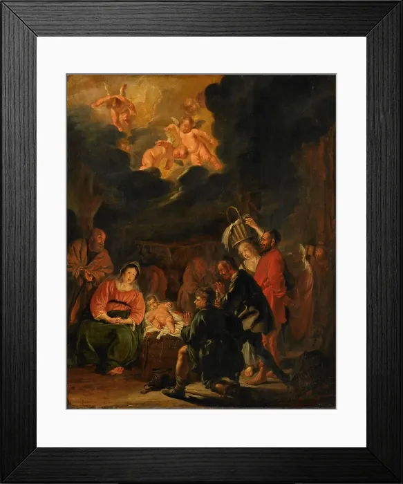 Framed Print : The Adoration of the Shepherds, 1645. Creator: Pieter Codde Framed Print : The Adoration of the Shepherds, 1645. Creator: Pieter Codde