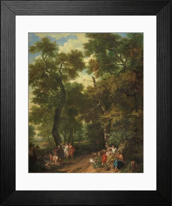 Framed Print : Arcadian landscape with musicians and dancing shepherds, 1771. Creator: Juriaan Andriessen Framed Print : Arcadian landscape with musicians and dancing shepherds, 1771. Creator: Juriaan Andriessen