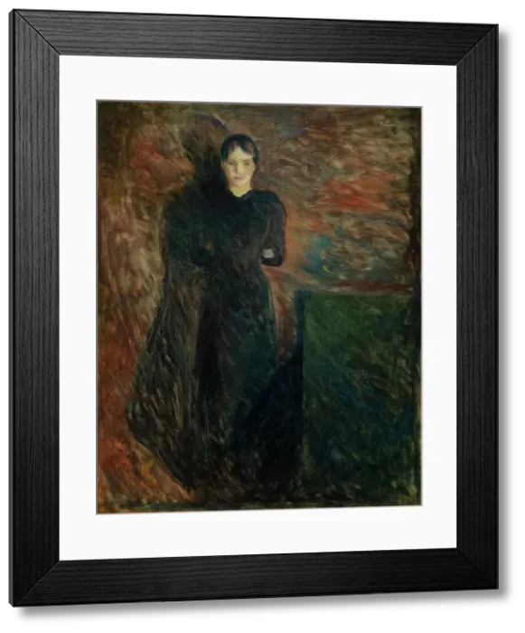 Framed Print : Lady in Black; Portrait of a Lady, 1891. Creator: Edvard Munch Framed Print : Lady in Black; Portrait of a Lady, 1891. Creator: Edvard Munch