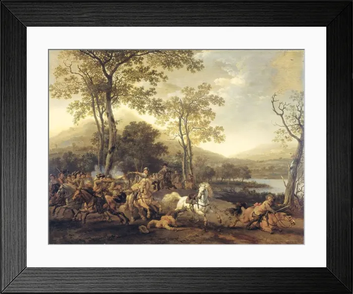Framed Print : Cavalry Skirmish, 1660-1722. Creator: Abraham Pietersz van Kalraet Framed Print : Cavalry Skirmish, 1660-1722. Creator: Abraham Pietersz van Kalraet