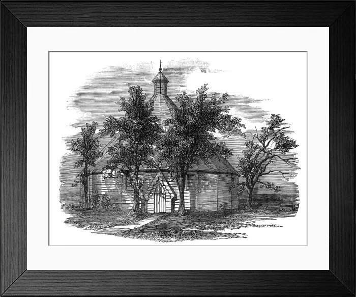Framed Print : St. Luke's Temporary Church, Camden-Road, Holloway, 1856. Creator: Unknown Framed Print : St. Luke's Temporary Church, Camden-Road, Holloway, 1856. Creator: Unknown