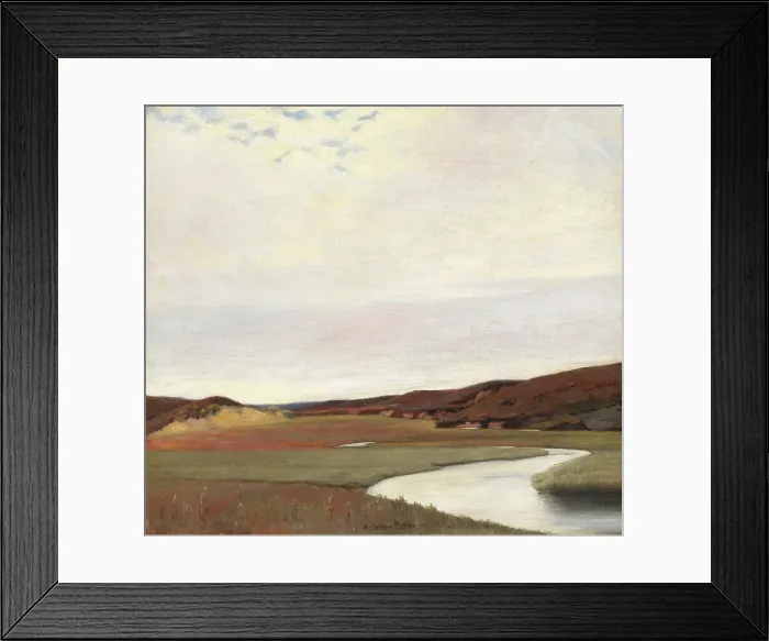 Framed Print : A Summer's Day by the River Karup, Jutland, 1891. Creator: Johan Rohde Framed Print : A Summer's Day by the River Karup, Jutland, 1891. Creator: Johan Rohde