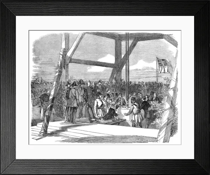 Framed Print : Her Majesty laying the Foundation-Stone of the New Military Hospital at Hamble, near Southampton, 18 Creator: Unknown Framed Print : Her Majesty laying the Foundation-Stone of the New Military Hospital at Hamble, near Southampton, 18 Creator: Unknown