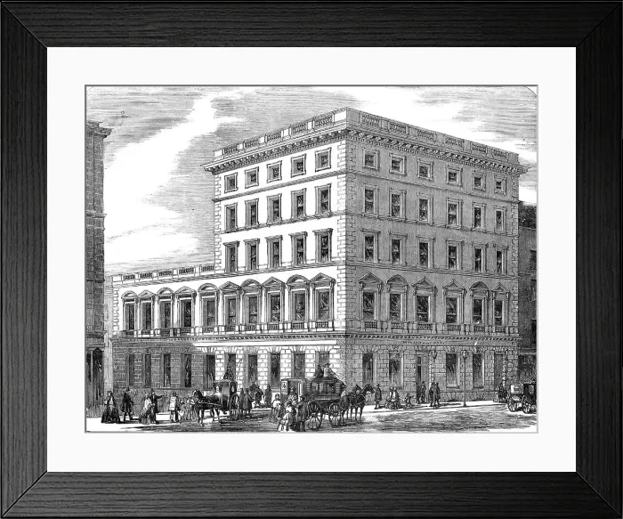 Framed Print : Improved London Street Architecture: No. 184, Strand, 1856. Creator: Unknown Framed Print : Improved London Street Architecture: No. 184, Strand, 1856. Creator: Unknown